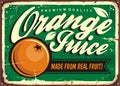 Orange Juice Vintage Tin Sign