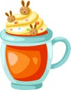 Orange juice with whip cream vector