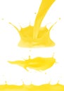 Orange juice yellow splash Royalty Free Stock Photo