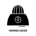 orange juicer icon, black vector sign with editable strokes, concept illustration