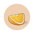 Orange. Juicy fresh slice of orange.