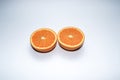 Orange juicy oranges isolated on a white background. Healthy eating. Delicious fruits. Tasty citrus Royalty Free Stock Photo