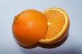 Orange juicy oranges isolated on a white background. Healthy eating. Delicious fruits. Tasty citrus Royalty Free Stock Photo