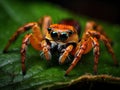 An orange jumping spider