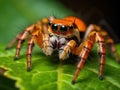 An orange jumping spider