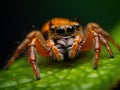 An orange jumping spider