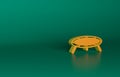 Orange Jumping trampoline icon isolated on green background. Minimalism concept. 3D render illustration