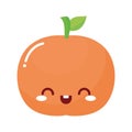 Orange kawaii fruit with a smile