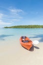 Orange kayaks on the tropical beach, Thailand