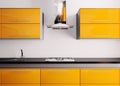 Orange kitchen 3d