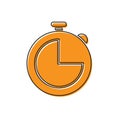 Orange Kitchen timer icon isolated on white background. Cooking utensil. Vector Illustration Royalty Free Stock Photo