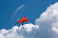 Orange kite in the sky Royalty Free Stock Photo