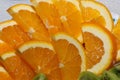 Orange and kiwi slices isolated on a white background Royalty Free Stock Photo