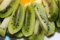 Orange and kiwi slices isolated on a white background Royalty Free Stock Photo