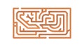 Orange Labyrinth Maze Puzzle, vector design Generative AI Royalty Free Stock Photo