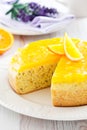 Orange and lavender cake Royalty Free Stock Photo