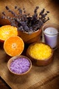 Orange and lavender minerals Royalty Free Stock Photo