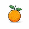 Crisp Neo-pop Illustration Of A Cartoon Orange On White Background