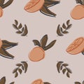 Orange leaf seamless repeat pattern deisgn.