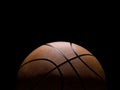 Basketball close-up on black background Royalty Free Stock Photo