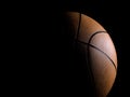 Basketball close-up on black background Royalty Free Stock Photo