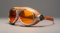 Orange Leather Goggles: A Stylish Blend Of Chromepunk And Dieselpunk