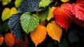 orange leaves raspberry fruit Royalty Free Stock Photo