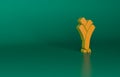 Orange Leek icon isolated on green background. Minimalism concept. 3D render illustration Royalty Free Stock Photo