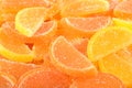 Orange and lemon candy slices close up Royalty Free Stock Photo