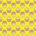 Orange lemon cream cake seamless pattern