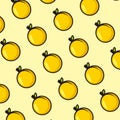 Orange lemon cute cartoon illustration seamless pattern background design