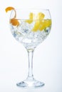 Orange lemon and lime gin tonic isolated over white Royalty Free Stock Photo