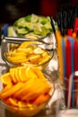 Orange, lemon and lime slices on the wedding table Royalty Free Stock Photo