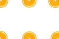 Orange or lemon pattern in the corners on white isolated background.