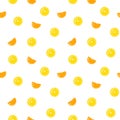 Orange and lemon slices vector seamless pattern, wrapping paper, packaging design Royalty Free Stock Photo