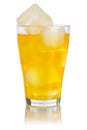 Orange lemonade drink softdrink in a glass isolated on white