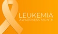 Orange Leukemia Cancer Awareness Month Background Illustration