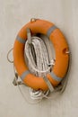 Orange life buoy Royalty Free Stock Photo