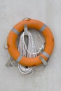 Orange life buoy Royalty Free Stock Photo