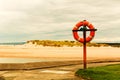 Orange life buoy Royalty Free Stock Photo