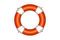 Orange life buoy with rope isolated Royalty Free Stock Photo