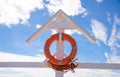 Orange life buoy Royalty Free Stock Photo