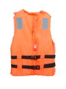 orange life jacket isolated on white Royalty Free Stock Photo
