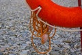 lifebuoy on a sea beach Royalty Free Stock Photo