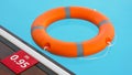 Orange  lifebuoy pool ring float Royalty Free Stock Photo