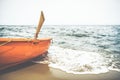 Lifeguard boat on the beach Royalty Free Stock Photo