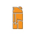 Orange Lighter icon isolated on white background. Vector Royalty Free Stock Photo