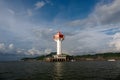 Orange lighthouse in Ranong province, Thailand