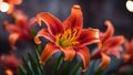 orange lily flower A fire lily that blooms with color and beauty Royalty Free Stock Photo