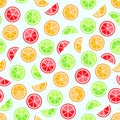 Orange lime grapefruit seamless pattern